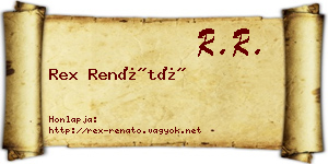 Rex Renátó névjegykártya